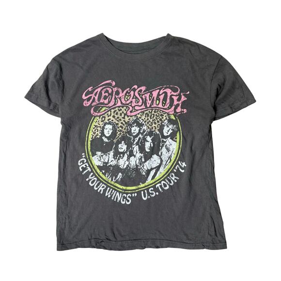 VINTAGE AEROSMITH SHIRT TOUR TSHIRT MENS S SMALL gray rare band - Picture 1 of 3